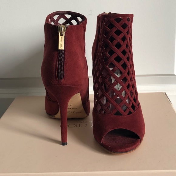 Jimmy Choo “132 Drift”—Size 37 in Claret - Picture 2 of 8